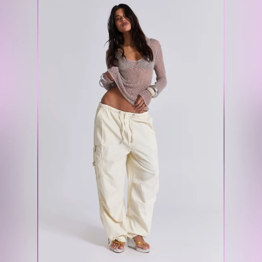 Jaded London Ecru Parachute Cargo Pants Size S - Picture 4 of 16